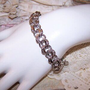Ballou Sterling Silver Double Link Starter Charm Bracelet - 8.25" Long